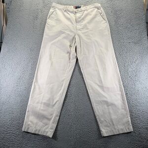 Chaps Pant Mens 36x32 Beige Cotton Chino Straight Business Preppy Office Career